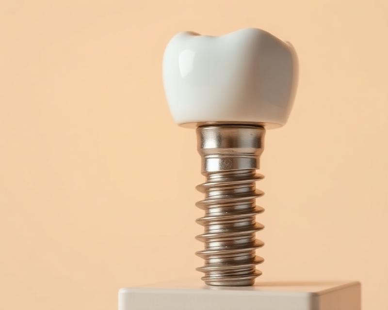 Dental implant restoration close-up